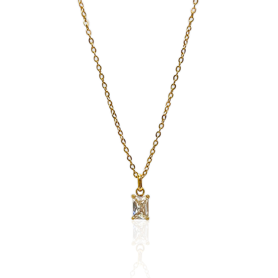 Gold Plated Crystal Pendant Necklace