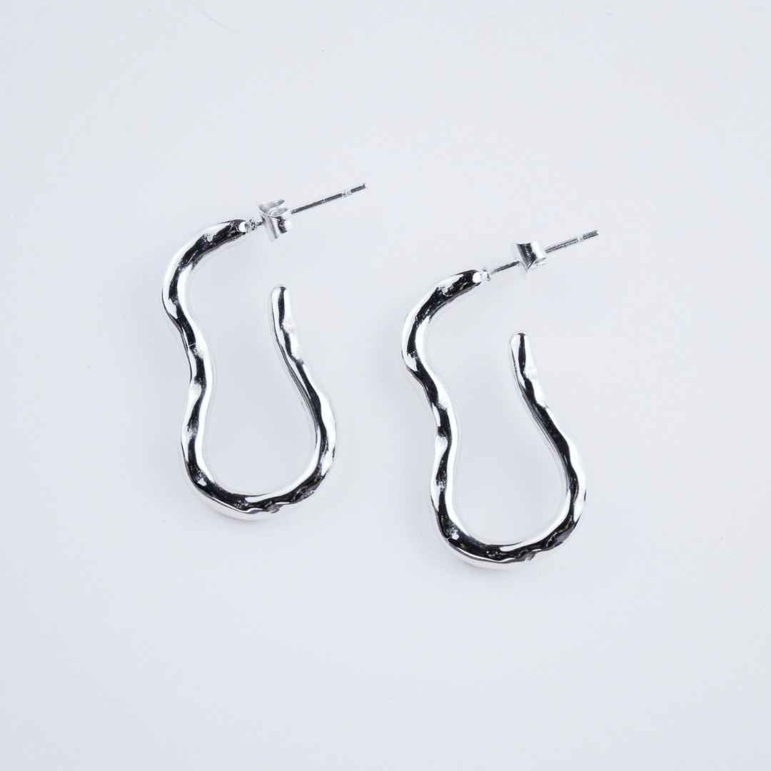 Molten ovate hoop earrings For girls and Women