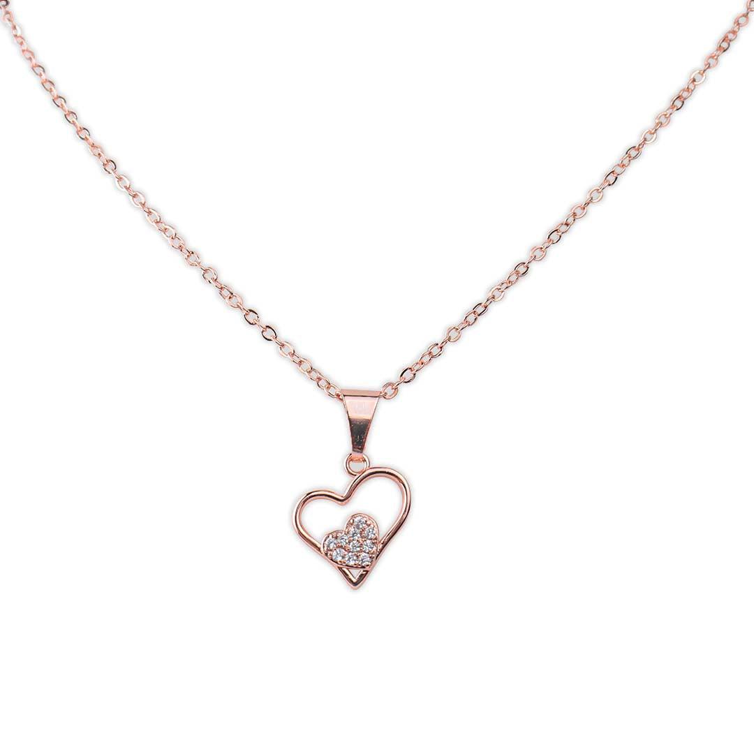 Shining Love: Heart-Shaped Pendant Necklace for Girls & Women - Saundarya Store